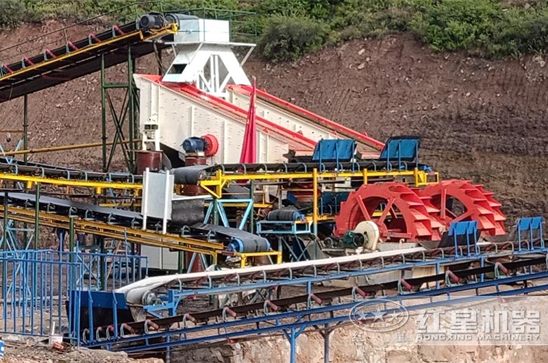 花岗岩制砂生产线洗砂现场 花岗岩制砂生产线洗砂现场