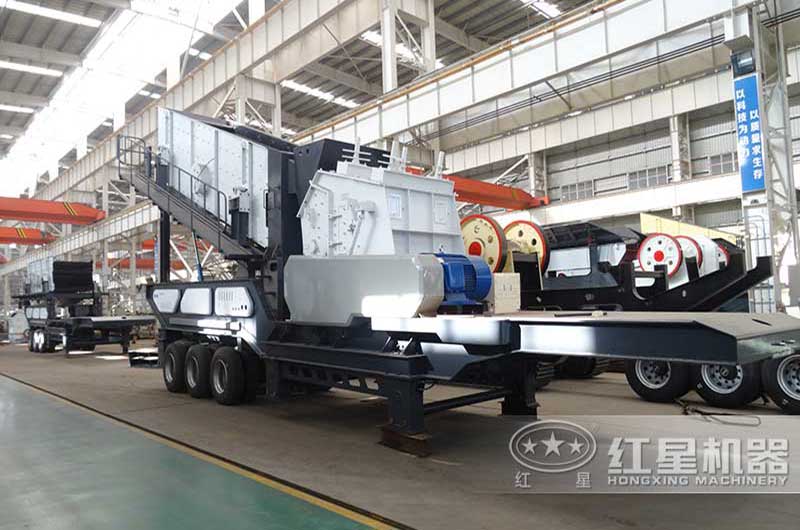 轮胎式可移动式破碎机+搭载反击式破碎机 轮胎式可移动式破碎机+搭载反击式破碎机