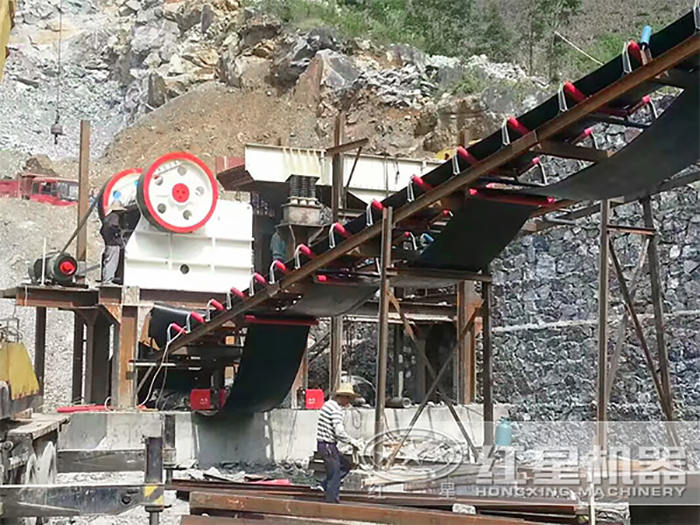 花岗岩打砂生产线安装现场 花岗岩打砂生产线安装现场