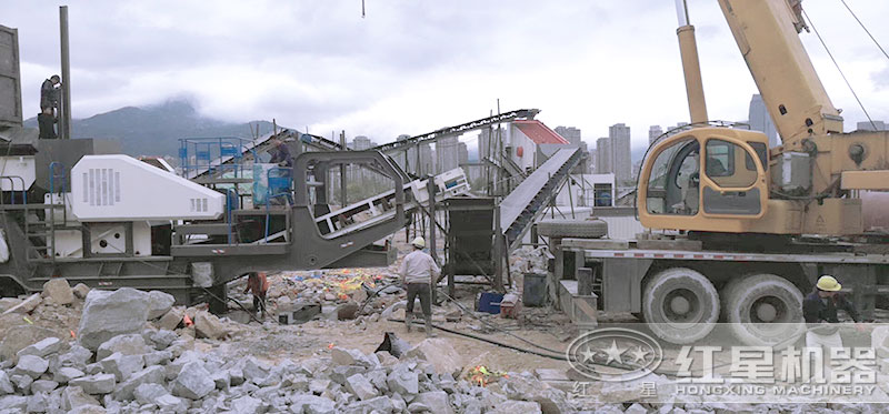 建筑垃圾处理生产线易彩堂机器客户现场 建筑垃圾处理生产线易彩堂机器客户现场