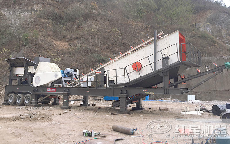 轮胎流动式碎石机作业现场 轮胎流动式碎石机作业现场