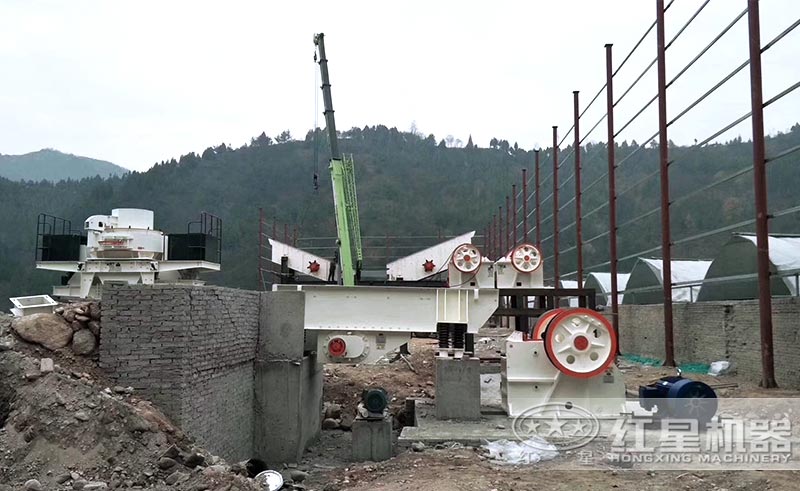 煤矸石制砂生产线安装中 煤矸石制砂生产线安装中