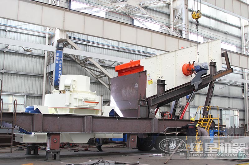 移动式制砂机车间生产中 移动式制砂机车间生产中