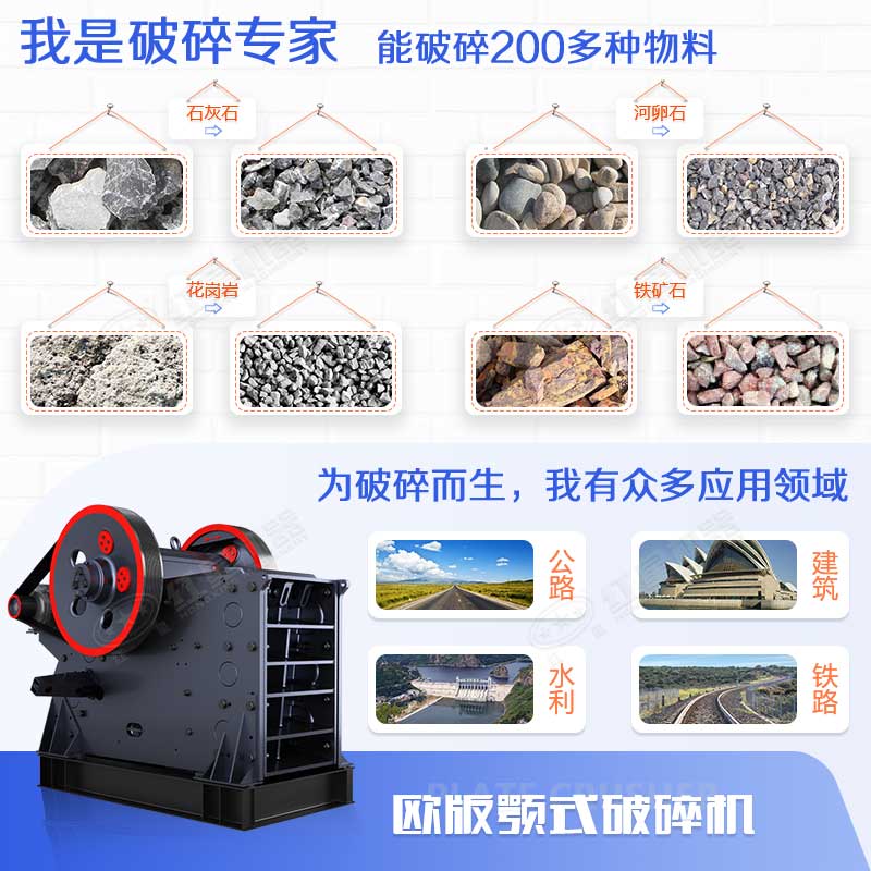 颚式破碎机可破碎200多种矿石物料 颚式破碎机可破碎200多种矿石物料