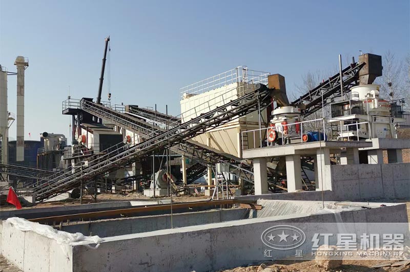 花岗岩制砂生产线现场一 花岗岩制砂生产线现场一