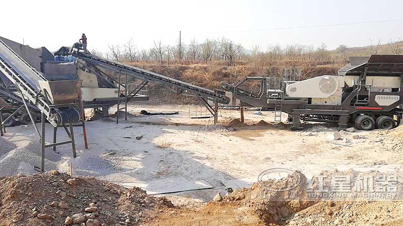 移动式珍珠岩制砂生产线现场 移动式珍珠岩制砂生产线现场