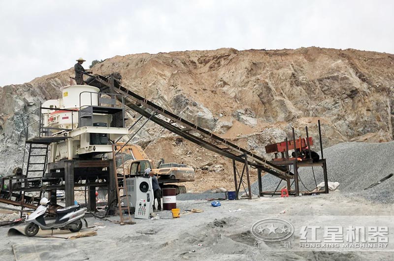 石头制砂加工生产客户现场 石头制砂加工生产客户现场