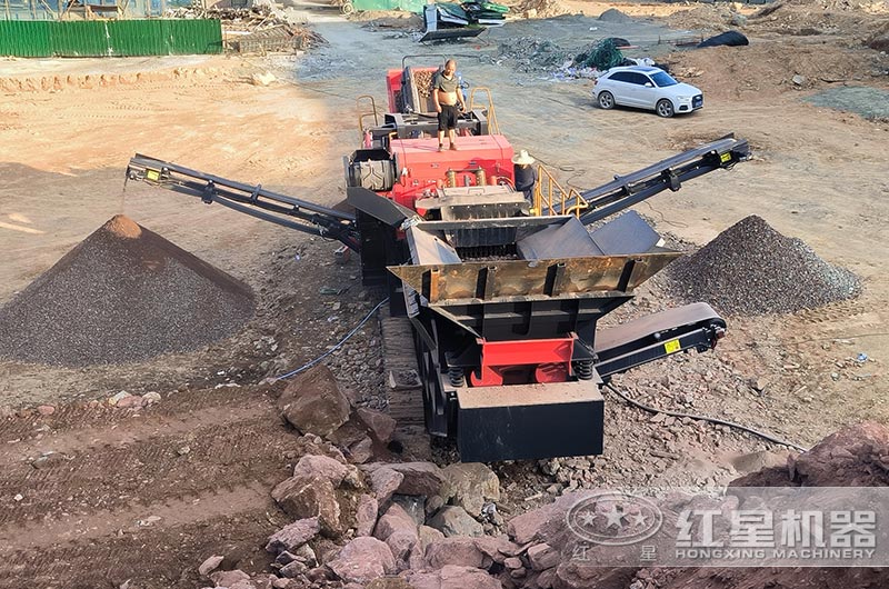 移动式破碎站建筑垃圾破碎现场 移动式破碎站建筑垃圾破碎现场