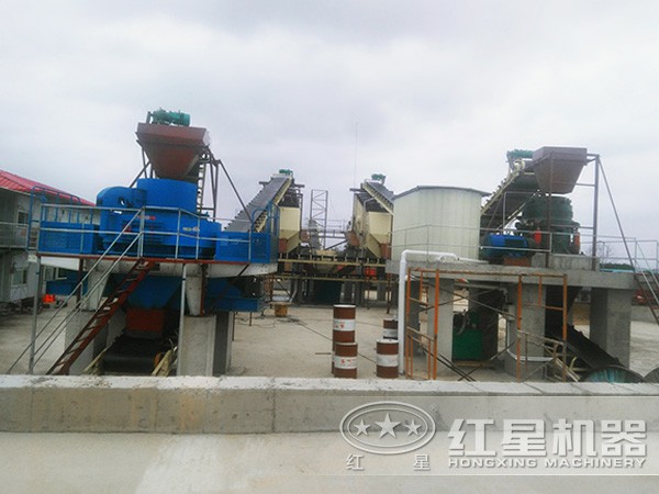 河北承德100吨河卵石制砂生产线现场图 河北承德100吨河卵石制砂生产线现场图