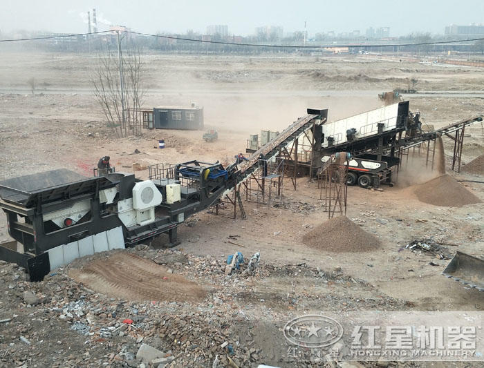 建筑垃圾碎石机作业现场 建筑垃圾碎石机作业现场