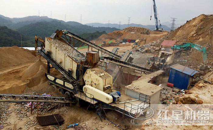 河卵石制砂现场 河卵石制砂现场