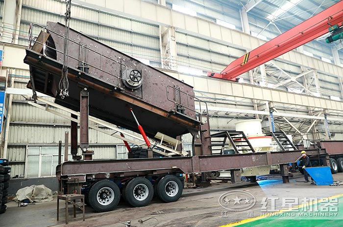 大型磨砂一体机搭载振动筛安装中 大型磨砂一体机搭载振动筛安装中