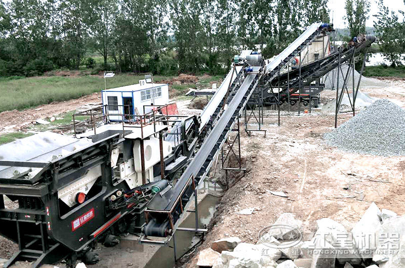 轮胎式移动石头破碎机 轮胎式移动石头破碎机