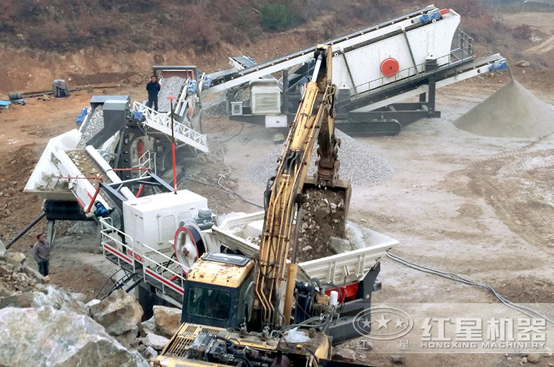 履带配置下的可移动鹅卵石制沙机 履带配置下的可移动鹅卵石制沙机