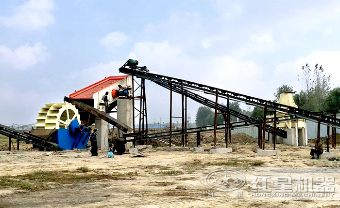 制砂机配合洗砂机作业 制砂机配合洗砂机作业