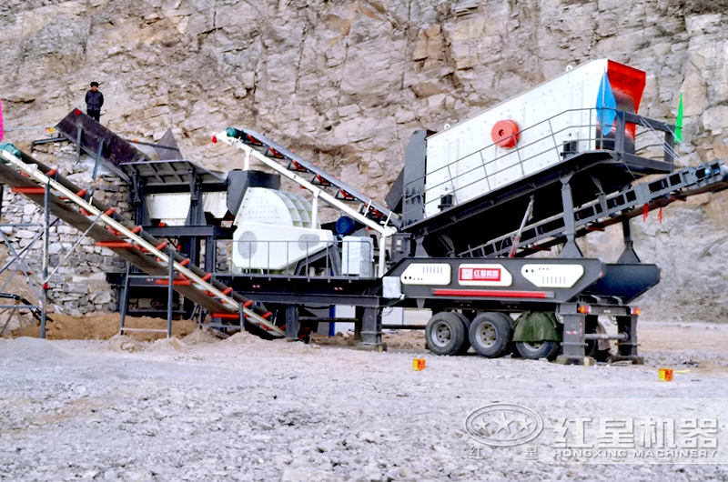轮胎移动石头粉碎机搭载锤式破碎机 轮胎移动石头粉碎机搭载锤式破碎机