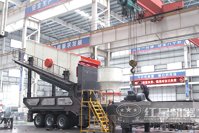 轮胎移动建筑垃圾破碎站 轮胎移动建筑垃圾破碎站