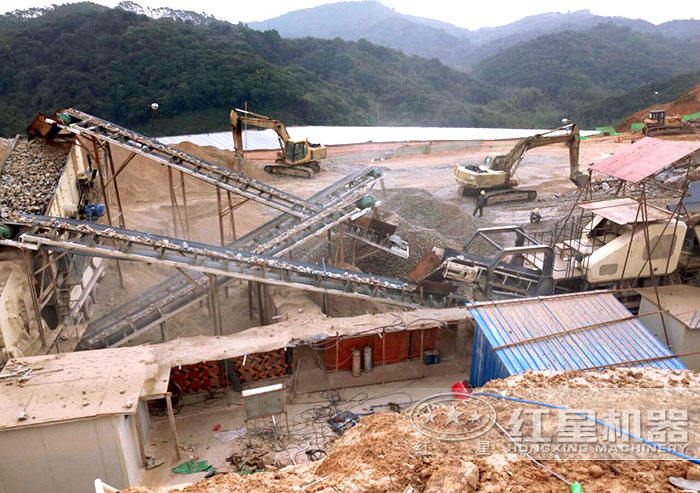 移动石子生产线现场 移动石子生产线现场