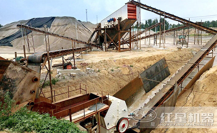 时产30方石子生产线锤式破碎机施工现场 时产30方石子生产线锤式破碎机施工现场