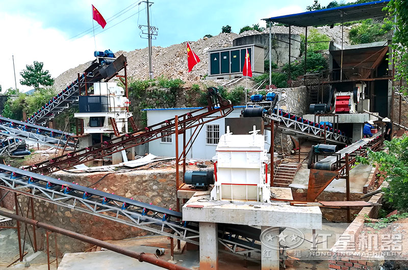 石头打成沙子用户生产线现场 石头打成沙子用户生产线现场