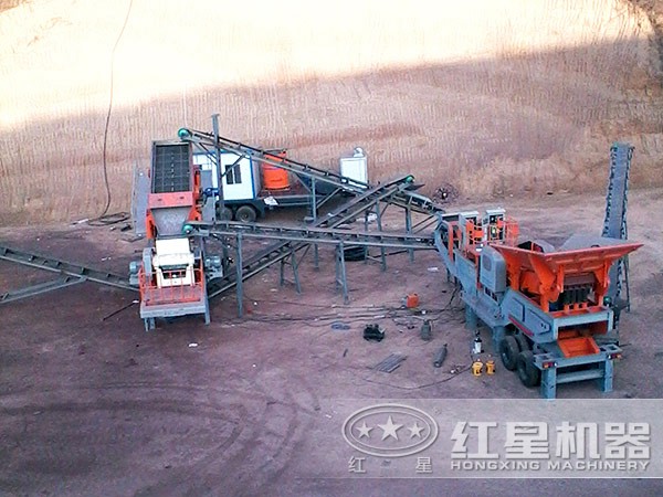 建筑垃圾破碎站多台联机作业,处理方式更多样